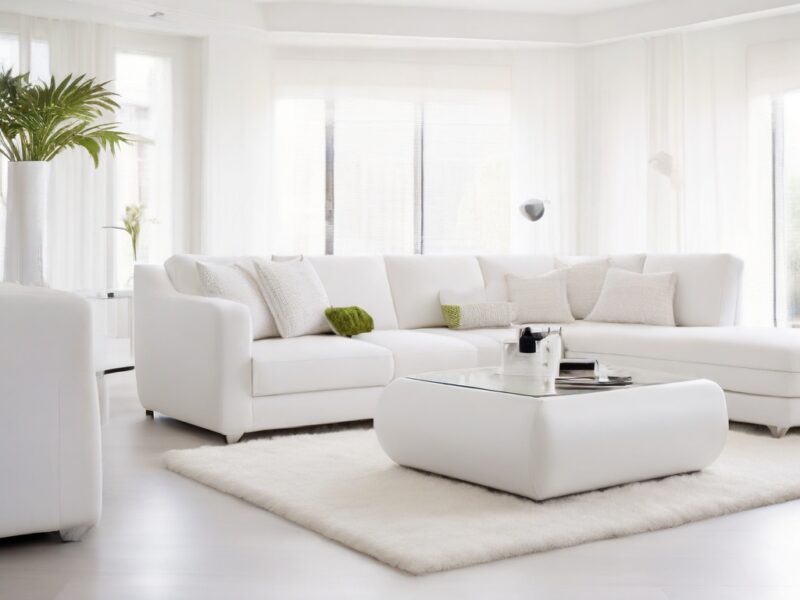 Дизайн белой мебели в интерьере гостиной