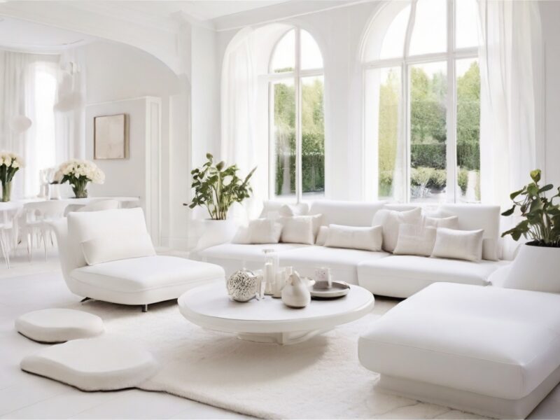Современный дизайн белой гостиной с мебелью: фото и идеи в интерьере