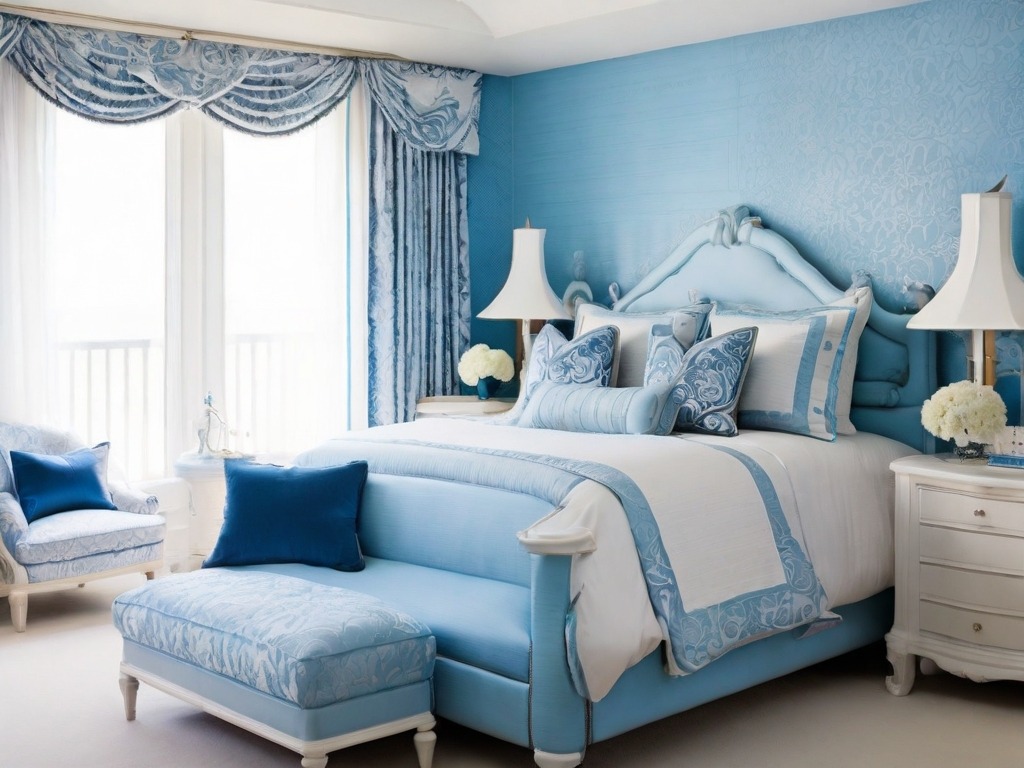 Идеи дизайна голубой спальни: сочетание с серым, коричневым, бежевым, желтым и другими цветами