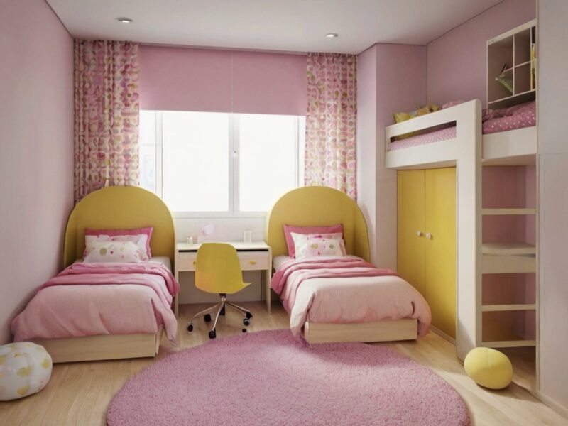 Дизайн детской комнаты для двух девочек