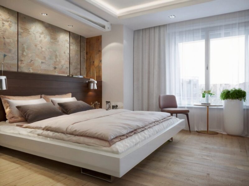 Дизайн спальни-гостиной 18 кв. м: зонирование и интерьер в одной комнате